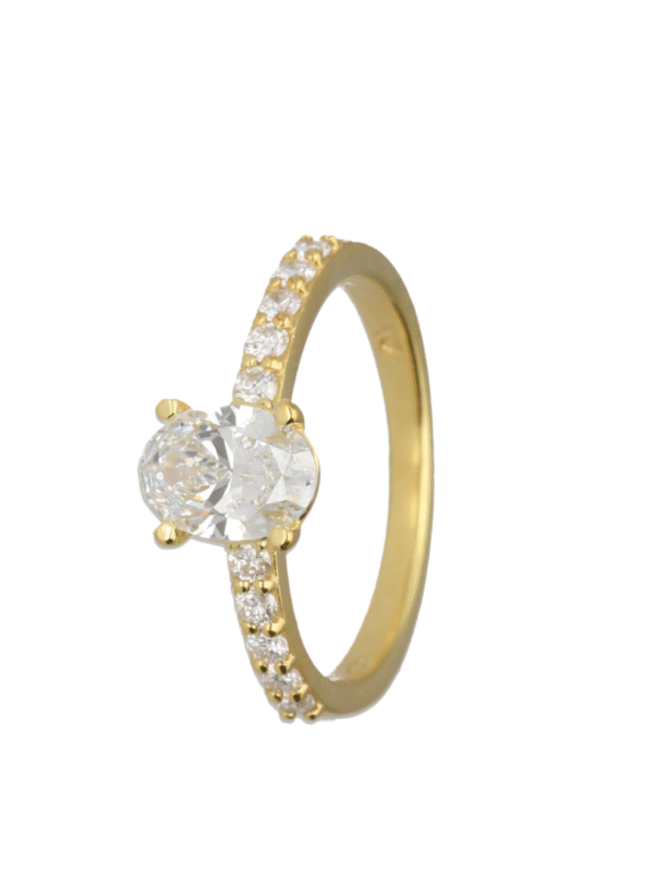 1.32ct Oval Lab Grown Diamond Engagement Ring Pave