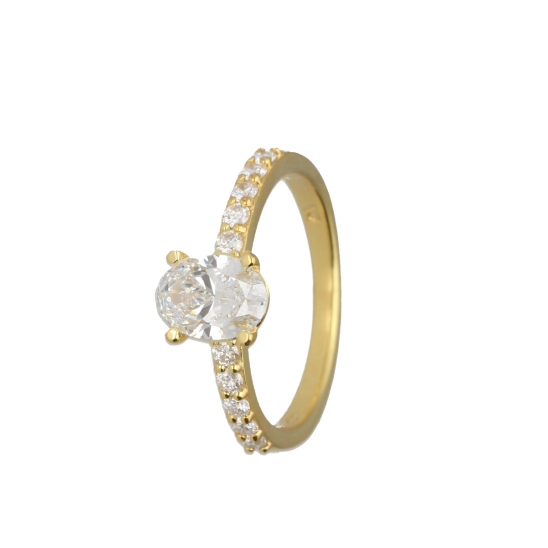 1.32ct Oval Lab Grown Diamond Engagement Ring Pave