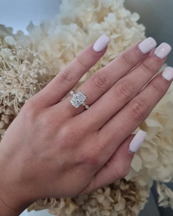 3ct Radiant Cut Lab Grown Diamond Engagement Ring
