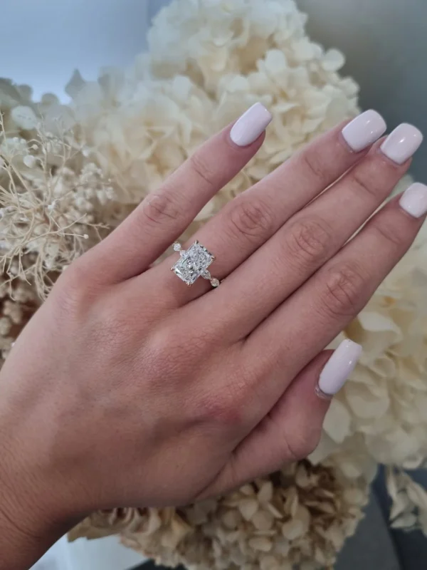 3ct Radiant Cut Lab Grown Diamond Engagement Ring