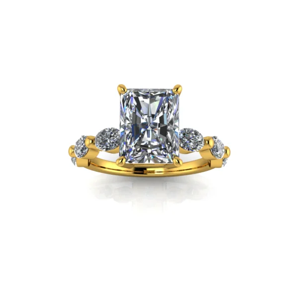 3ct Radiant Cut Lab Grown Diamond Engagement Ring - Image 3