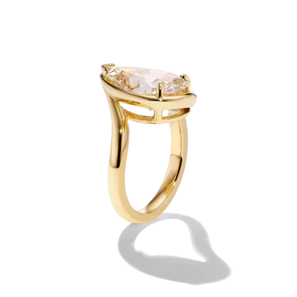 Half Bezel Pear Lab Grown Diamond Engagement Ring South Africa