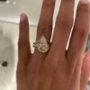 Half Bezel Pear Lab Grown Diamond Engagement Ring Moissanite by Design