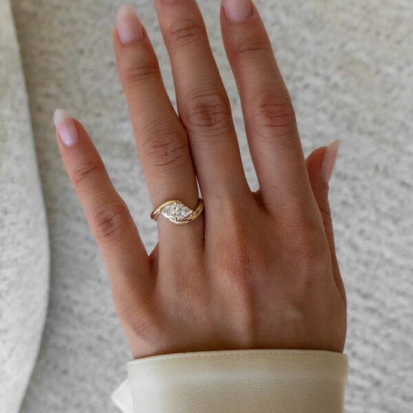 Marquise Moissanite Solitaire Engagement Ring