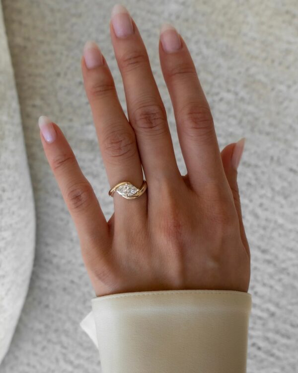 Marquise Moissanite Solitaire Engagement Ring