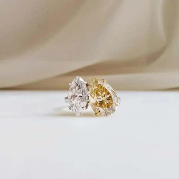 Marquise and Pear Moissanite Toi et Moi Ring South Africa
