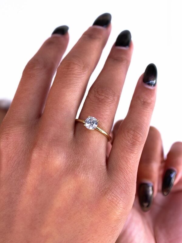 Salt and Pepper Diamond Engagement Ring