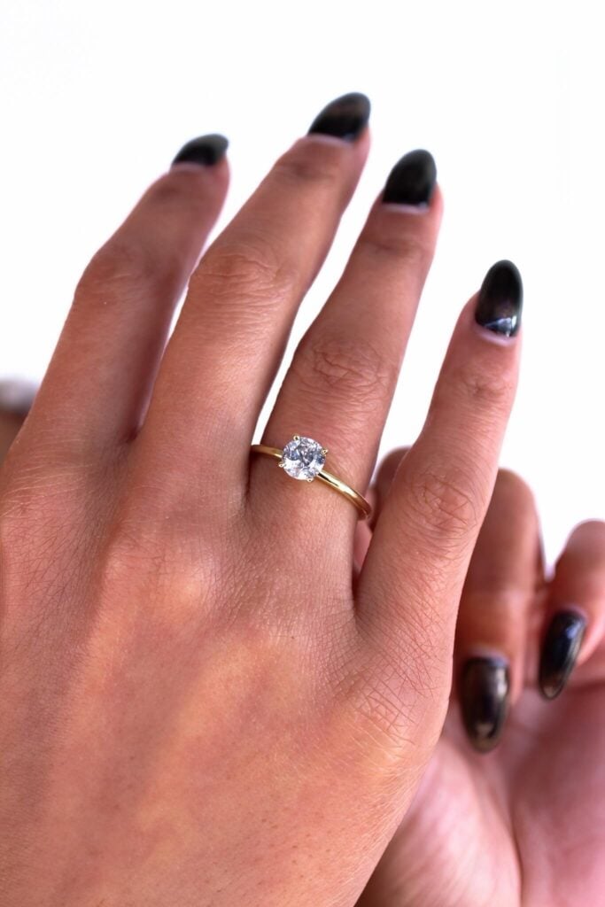 Salt and Pepper Diamond Engagement Ring