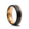 Silver Black And Rose Gold Tungsten Ring