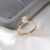 Emerald Moissanite Hidden Halo Ring Moissanite By Design