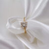 Emerald Moissanite Hidden Halo Ring