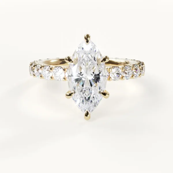 Marquise Cut Pave Lab Diamond Ring South Africa Moissanite By Design
