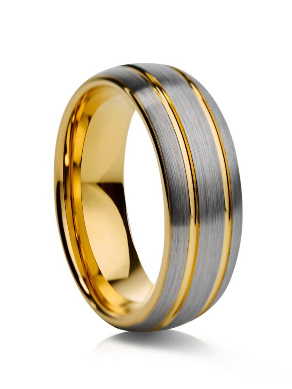 Matte Gold Plated Tungsten Ring