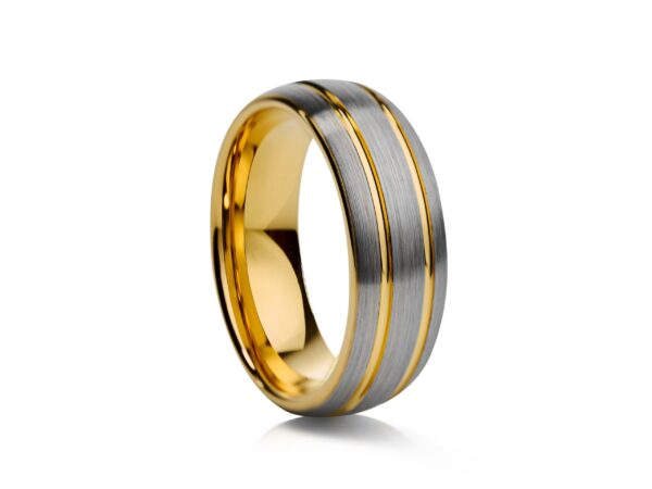 Matte Gold Plated Tungsten Ring