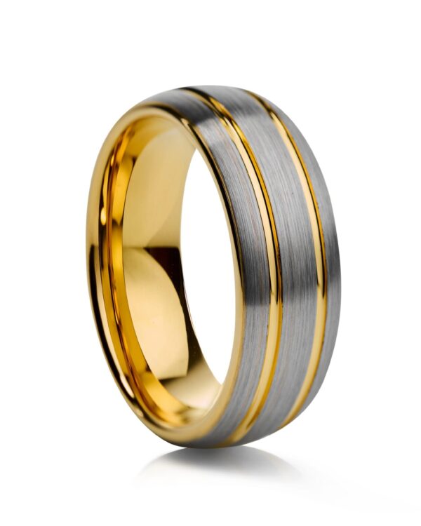 Matte Gold Plated Tungsten Ring