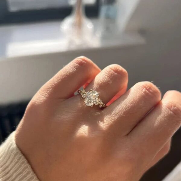 Oval Moissanite Cluster Ring