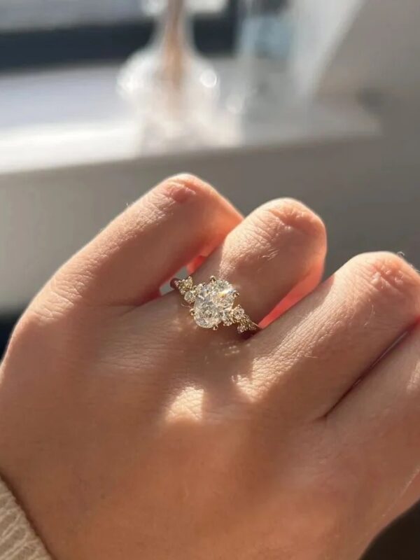Oval Moissanite Cluster Ring