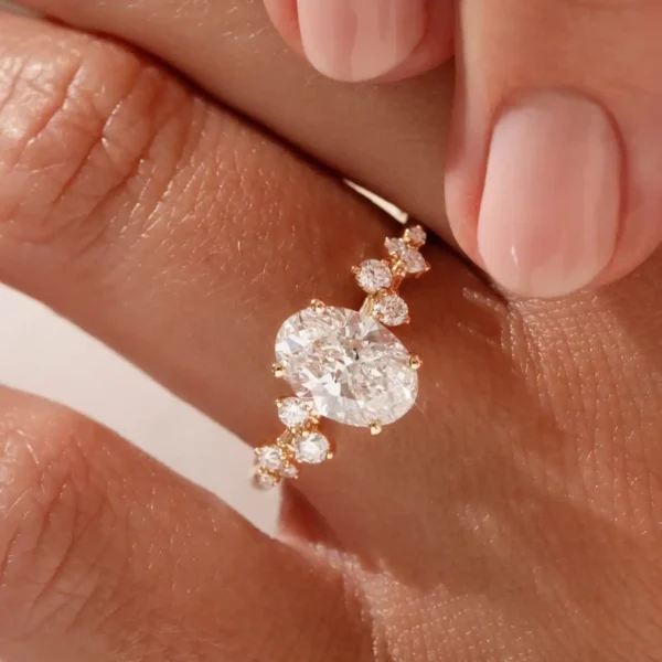 Oval Moissanite Cluster Ring South Africa