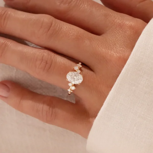 Oval Moissanite Cluster Ring South Africa Moissanite By Design
