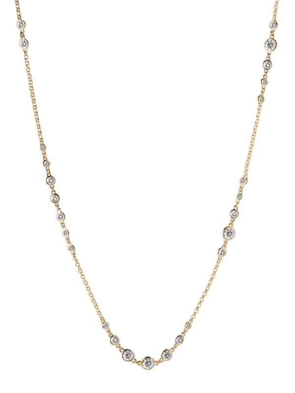 Graduated Bezel Moissanite Necklace