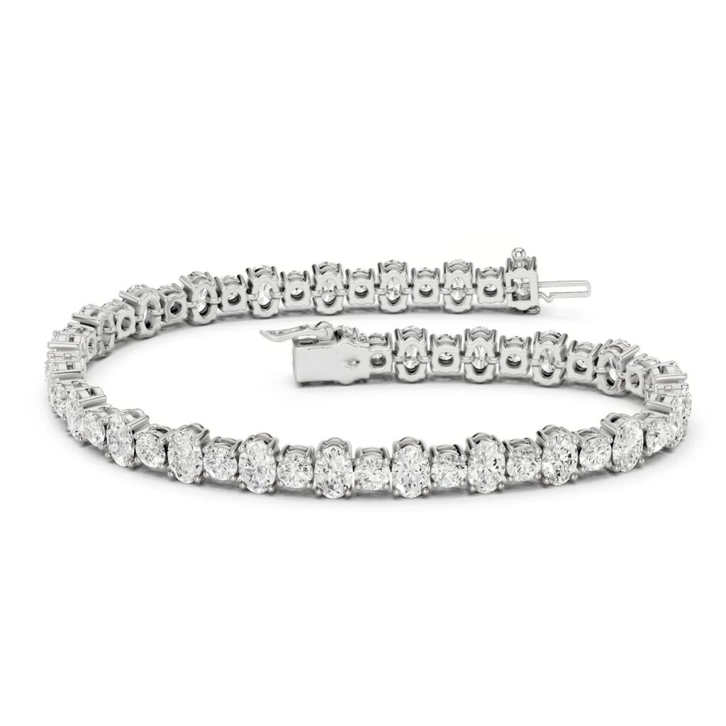 Oval and Round Lab Diamond Tennis Bracelet