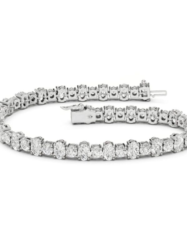 Oval and Round Lab Diamond Tennis Bracelet