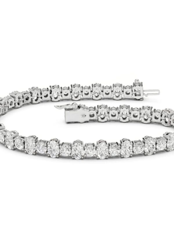 Oval and Round Lab Diamond Tennis Bracelet