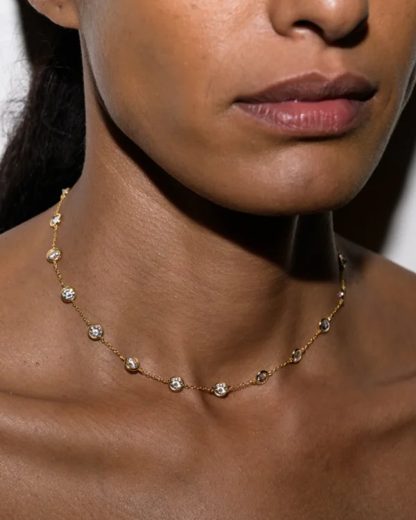 Round Bezel Moissanite Necklace