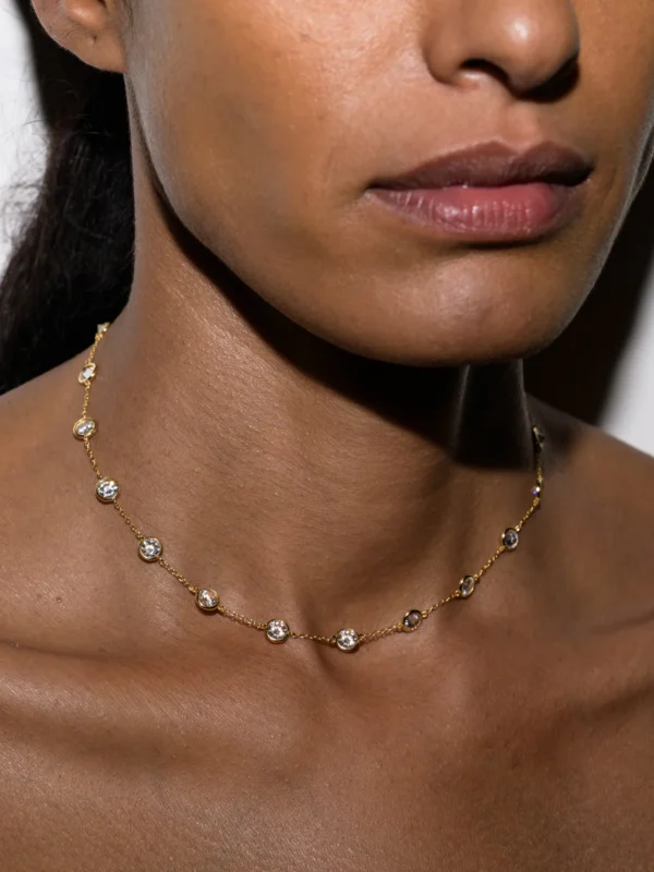 Round Bezel Moissanite Necklace