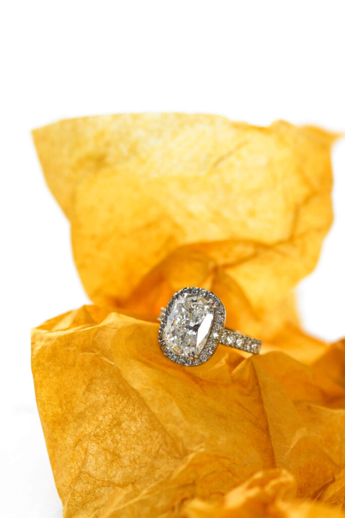 3ct Elongated Cushion Lab Diamond Engagement Ring With Halo