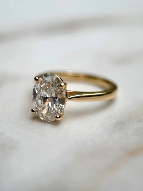 3ct Oval Lab Diamond Cathedral Setting Ring