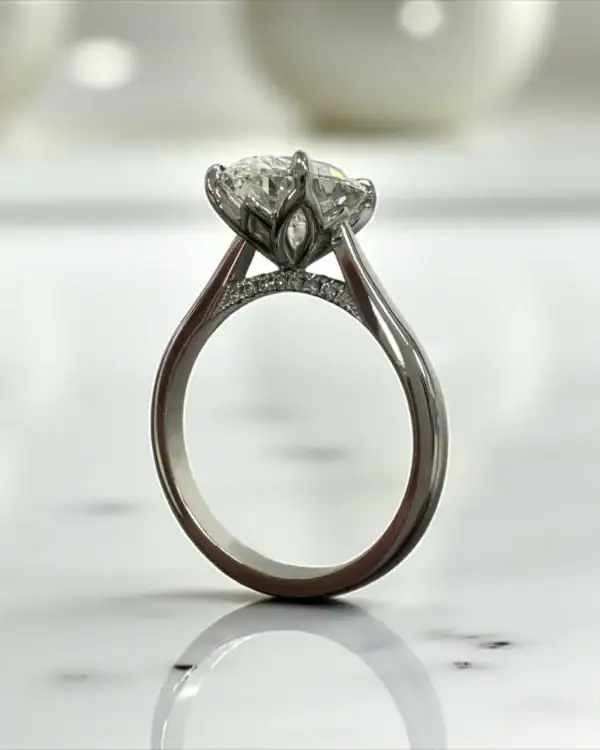 3ct Oval Lab Diamond Ring With Flower Basket South Africa