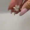 Double Claw Emerald Cut Lab Diamond Ring