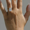Double Claw Emerald Cut Lab Diamond Ring South Africa