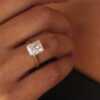 Emerald Lab Diamond Engagement Ring