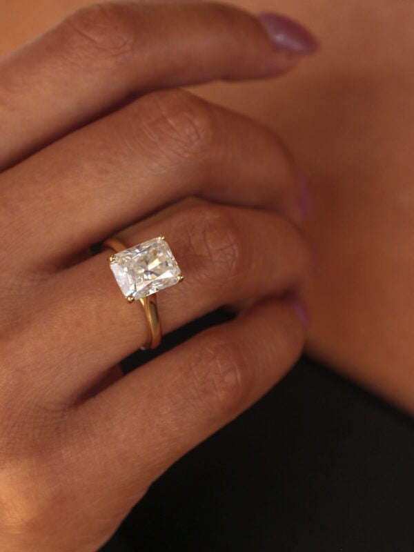 Emerald Lab Diamond Engagement Ring