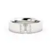 Baguette Mens Moissanite Wedding Ring