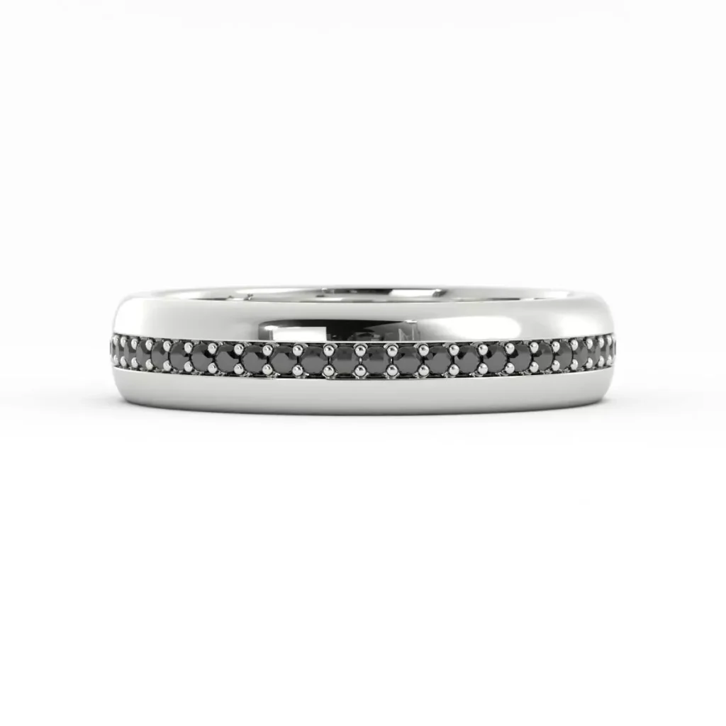 Custom Made Mens Black Moissanite Wedding Ring