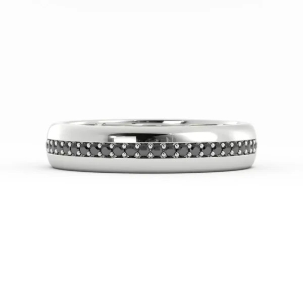 Mens Black Moissanite Wedding Ring
