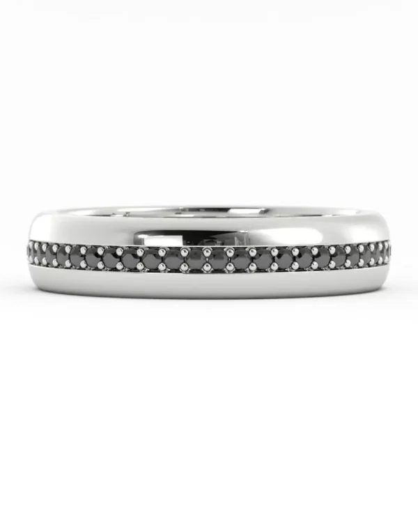 Mens Black Moissanite Wedding Ring