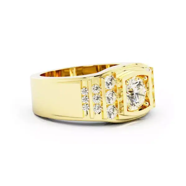 Mens Round Moissanite Signet Ring South Africa