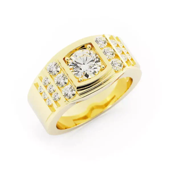 Mens Round Moissanite Signet Ring South Africa Moissanite By Design