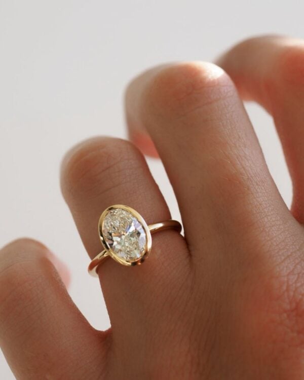 Oval Bezel Solitaire Ring