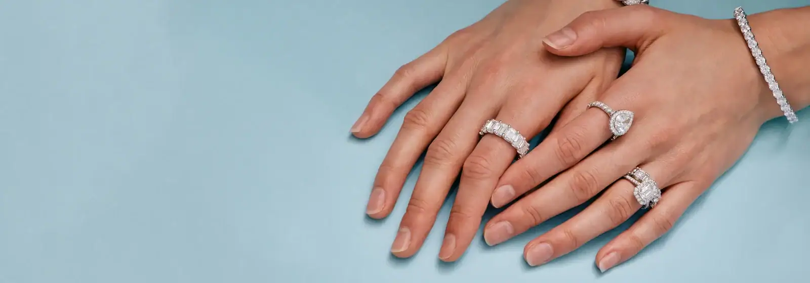 Engagement ring and wedding ring styling by LAQARE