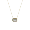 Emerald Cut Bezel Pendant Necklace South Africa Moissanite By Design