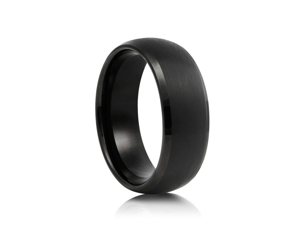 8mm Brushed Finish Black Tungsten Ring