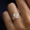 Moissanite By Design Oval and Marquise Cluster Engagement Ring South Africa