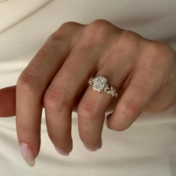 Radiant Cut Cluster Engagement Ring South Africa Moissanite By Design 1