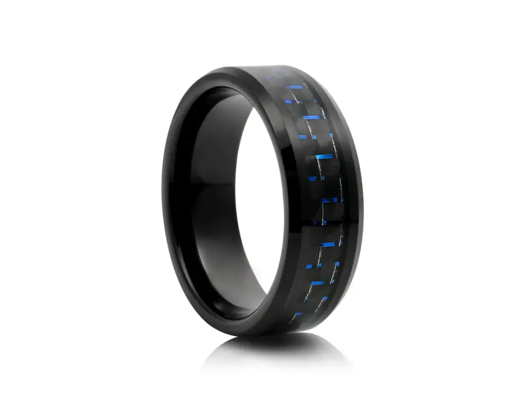 Tungsten Ring with Carbon Fibre Inlay
