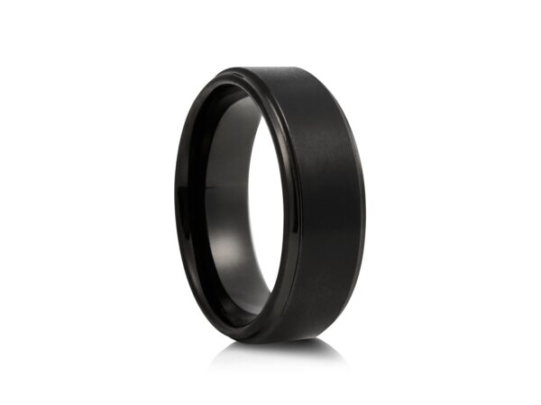 Black Tungsten Ring with Carbon Fibre Inlay